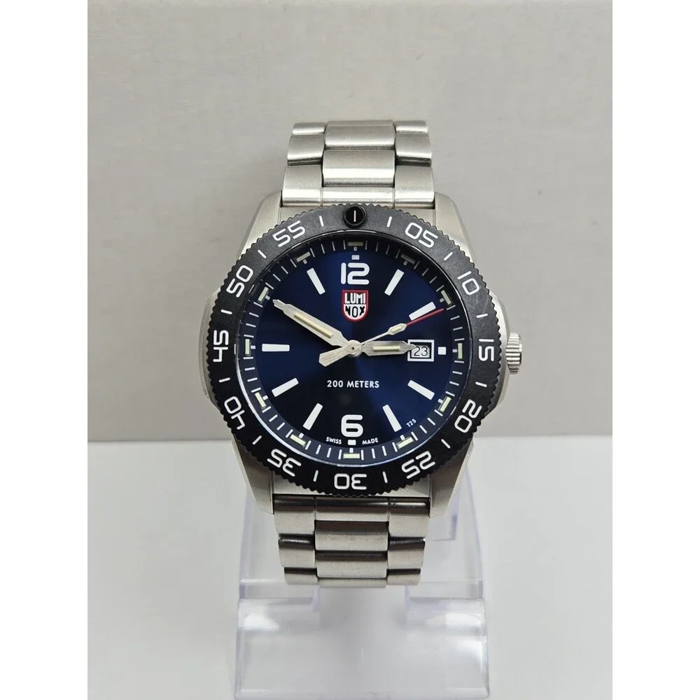 Mens Luminox Pacific Diver 48mm Blue Dial Steel Watch Sapphire Swiss New Battery